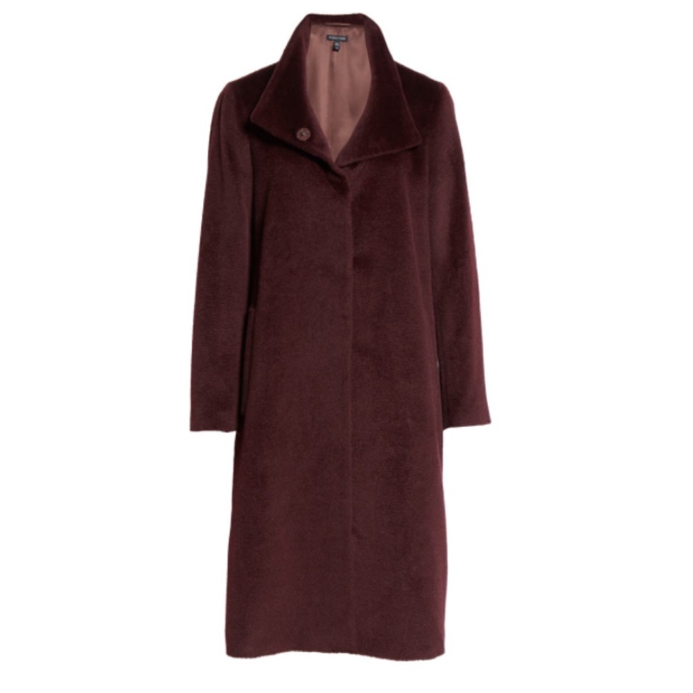 NWOT EILEEN FISHER Alpaca High Collar Coat Small